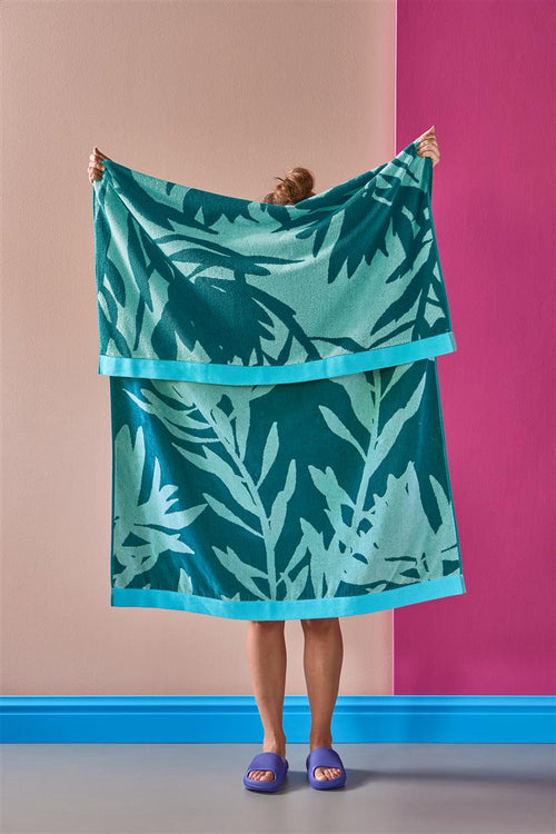 KAAT Amsterdam Bermuda Strandlaken - 100x180 cm - Blauw Groen - vtwonen shop