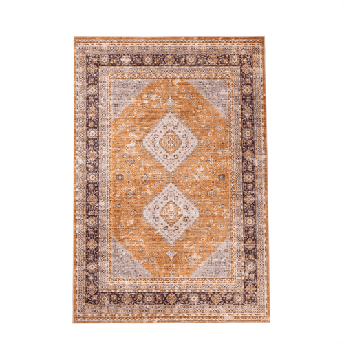 Interieur05 Vintage vloerkleed Nomad Camel/Aubergine
