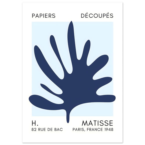 Artfulprints  Matisse – Coral drift navy blue I   poster 50x70 cm
