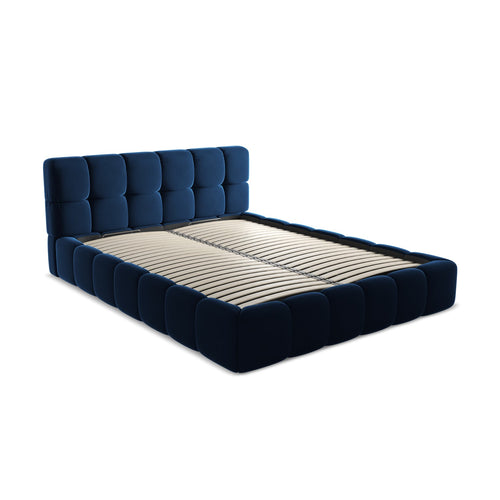 LaMiaSofa Bed met opbergruimte Roma - velours - koningsblauw - 180x228x82