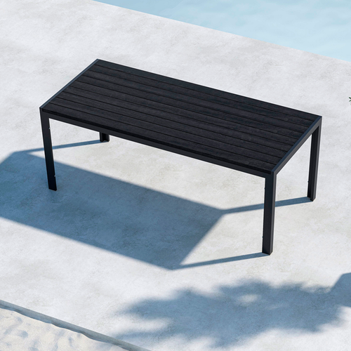 Nest outdoor Joas polywood tuin eettafel zwart - 205 x 90 cm