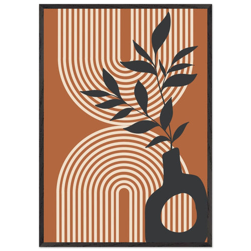 Artfulprints Poster met Lijst Boho – Arched still life   - 70x100 cm - Terracotta