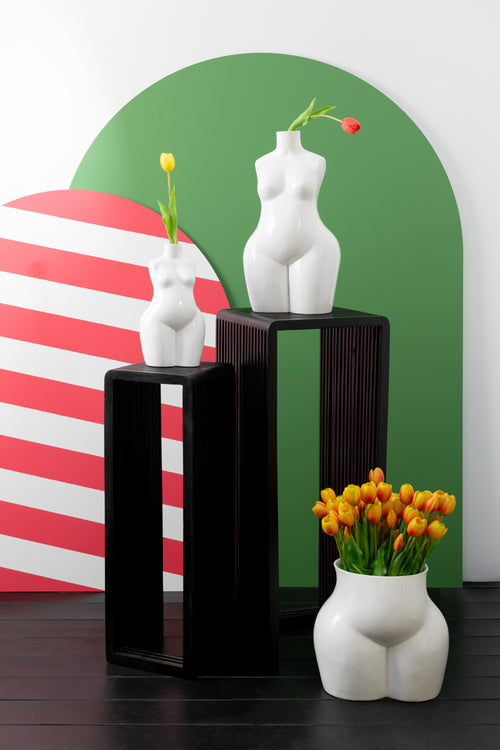 J-Line vaas Vrouw Lichaam - polyresin - glanzend wit - large - 47 cm hoog - vtwonen shop