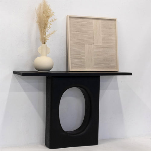 Giga Meubel Sidetable Jolijn - Zwart Mangohout - 120x35x77cm