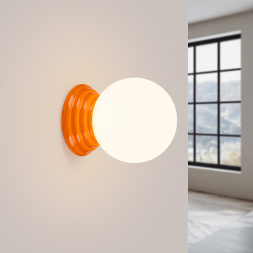 Sollux Lighting Wandlamp ZORI oranje IP44 - 12x16x12cm