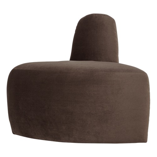 WOOOD eetbank hoek rond rugleuning Mojo Base - Velvet - Bruin - 83x76x76