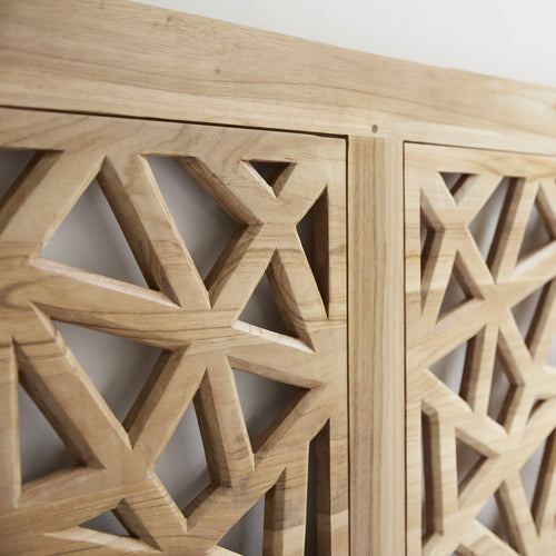 Tikamoon Gentong - Hoofdbord van massief teakhout 210 cm - Naturel - vtwonen shop