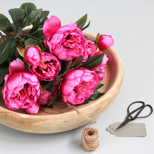 Mica Decorations Pioenroos Kunstbloemen Boeket - H55 x Ø40 cm - Donkerroze - vtwonen shop