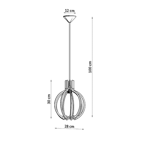 Sollux Lighting Hanglamp ARANCIA natuurlijk hout - 28x17x100cm