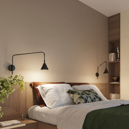 Sollux Lighting Wandlamp NOX 1 zwart met schakelaar - 14x61x30cm