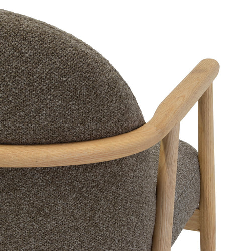 DÉJA Living Fauteuil Skövde - Taupe Stof/Eiken - 65x72x81cm - vtwonen shop