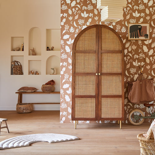 Tikamoon Kinderkast van iepenhout en vlechtwerk - Bruin - vtwonen shop