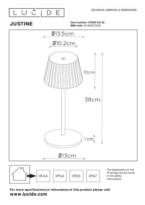 Lucide tafellamp JUSTINE - Geïntegreerde LED - Beige - vtwonen shop