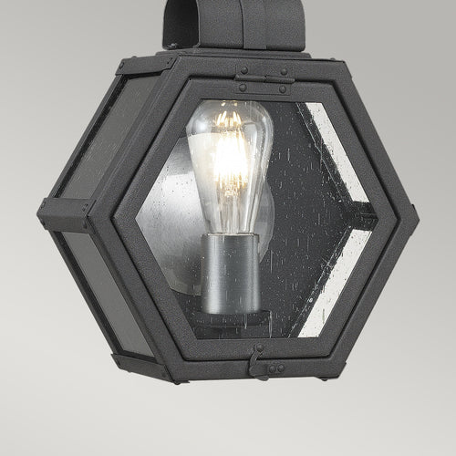 Elstead Quoizel Heath Outdoor Wandlantaarn Gevlekt Zwart, IP44