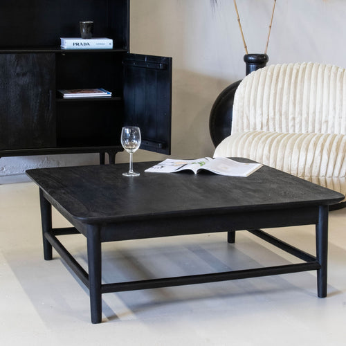 Giga Meubel Salontafel Lana - Zwart Mangohout - 100x100x45cm - vtwonen shop