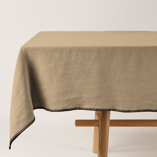 Madura Rechthoekig tafelkleed Nino rogge en zwarte slinger 140x250 cm