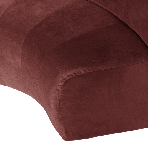 WOOOD eetbank halfronde hoek rug Mojo Base - Velvet - K.bruin - 83x152x76