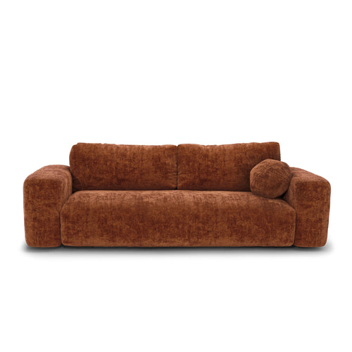 Premium Interiors - Slaapbank met opbergruimte LIOR - getextureerd fluweel terracotta 260cm