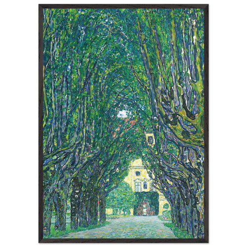 Artfulprints Poster met Lijst Gustav Klimt - Avenue of Schloss Kammer Park   - 70x100 cm - Groen