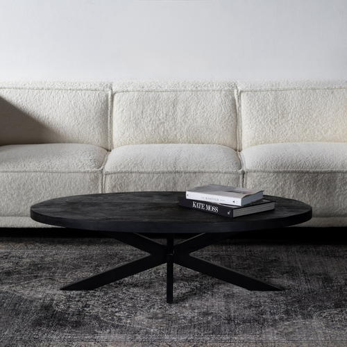 Giga Meubel Salontafel Mansour - Zwart Mangohout - 130x70x40cm - vtwonen shop