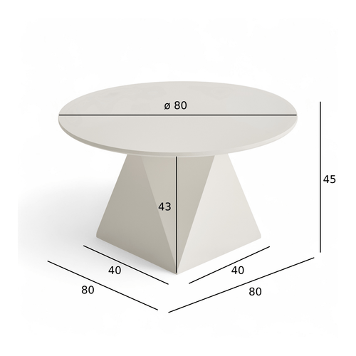 Furnhouse ronde salontafel Aura - Crème wit - Ø 80 cm