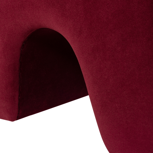 WOOOD poef Lucen - Velvet - Bordeauxrood - 40x54x37