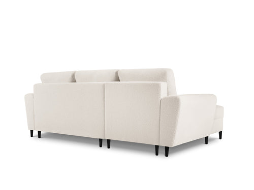 Cosmopolitan Design Uitklapbare hoekbank links met opbergdoos Kyoto 4-zits, boucle, beige - 145x241x88cm