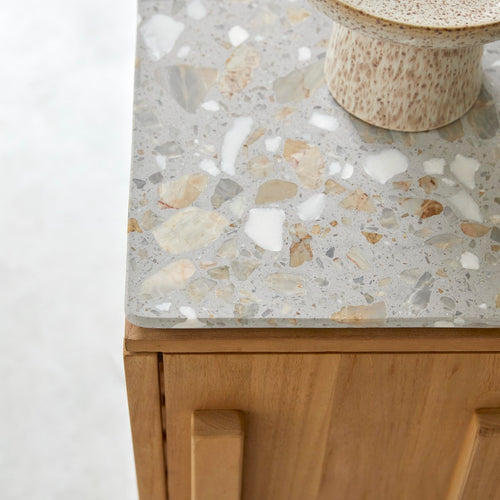 Tikamoon Consoletafel van massief teakhout en premium terrazzo - Naturel