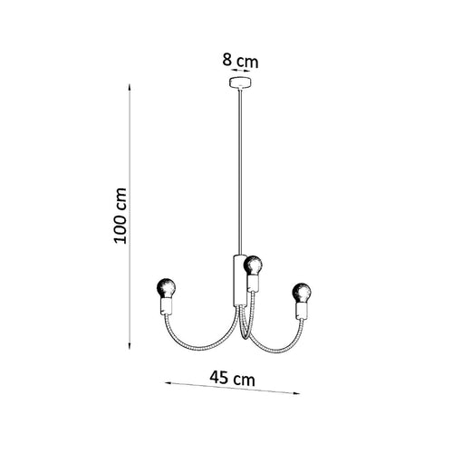Sollux Lighting Kroonluchter PICCOLO 3 zwart - 45x45x100cm