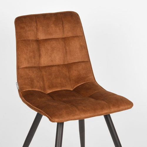 LABEL51 Eetkamerstoel Jelt - Oranje Velvet - Set van 2 - vtwonen shop