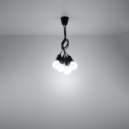 Sollux Lighting Hanglamp DIEGO 5 zwart - 25x25x90cm