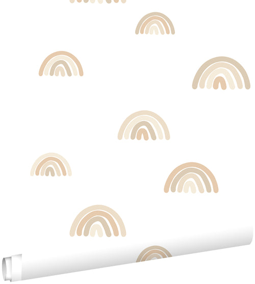 ESTAhome behang regenboogjes beige en wit - 53 cm x 10.05 m - 139684 - vtwonen shop