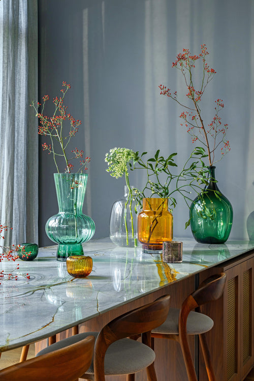 vtwonen Kandelaar - Set van 2 - Glas - Zwart - 10x10cm