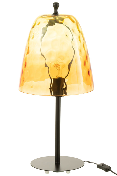 J-Line tafellamp Oceane - glas - geel