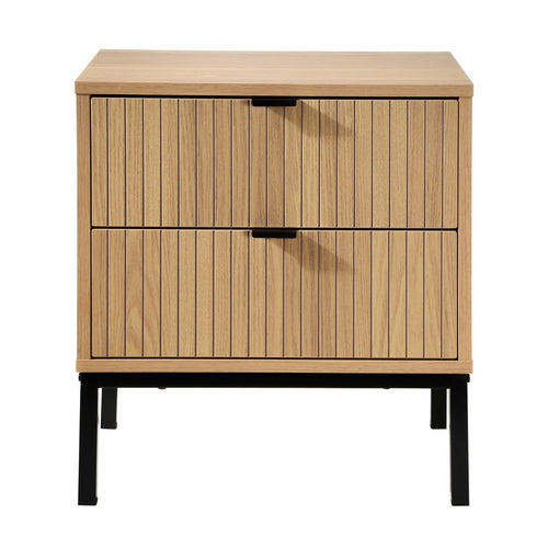 Calicosy - TARA Nachtkastje 2 lades - Licht hout - 29x45x51 cm