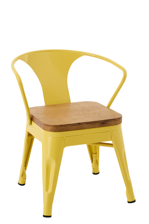 J-Line kinderstoel Evi - ijzer  - geel - 2 stuks
