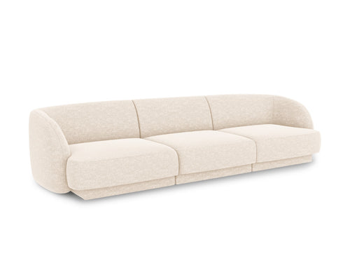 Micadoni Bank Miley 3-zits, chenille, lichtbeige - 90x255x70cm