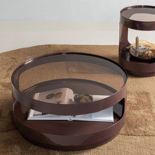 WOOOD salontafel Sero - Metaal/Glas - Bruin - 32x70x70
