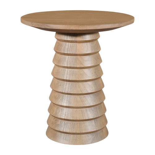 DÉJA Living Bijzettafel Marín - Rond Naturel Mangohout - 46x46x50cm - vtwonen shop