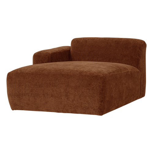 WOOOD chaise longue bank links Mojo Base - Rib - Roestbruin - 74x112x162