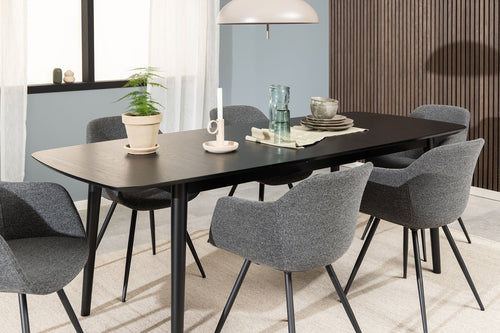 Rebellenclub Eetkamertafel Kristiansand - 180 x 90 cm - Zwart - vtwonen shop