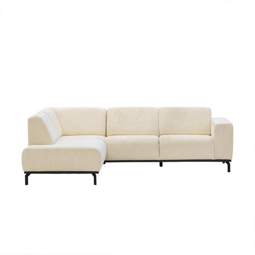 Giga Meubel Hoekbank Monza 3-zits Links - Stof/Metaal - Beige - vtwonen shop