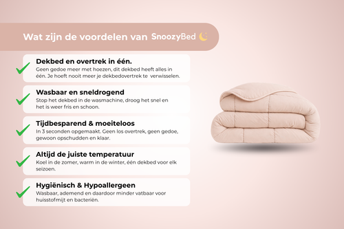 SnoozyBed - Dekbed zonder overtrek Blush