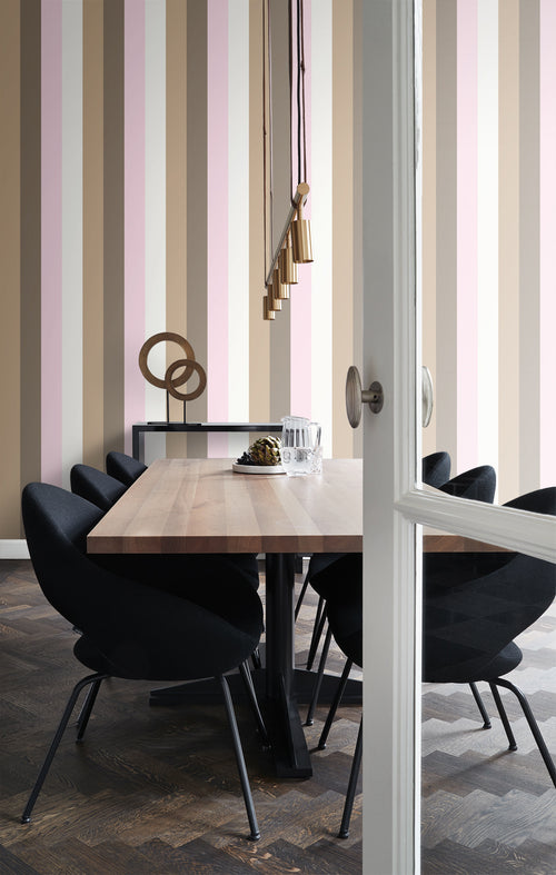 Origin Wallcoverings behang strepen roze en bruin - 53 cm x 10,05 m - 346516 - vtwonen shop