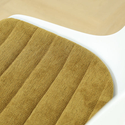 Nolon Nena-Liv eetkamerstoel wit met mosgroen zitkussen - walnoot houten onderstel