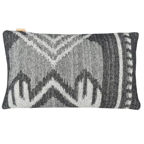Malagoon kussen Mochica ornament - anthraciet - 35x60cm