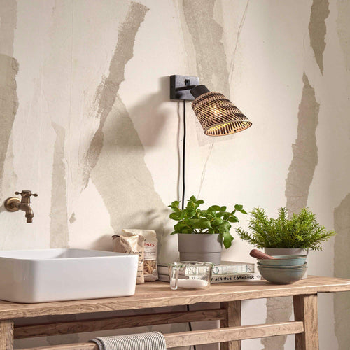 GOOD&MOJO wandlamp Java - bruin - Ø15cm