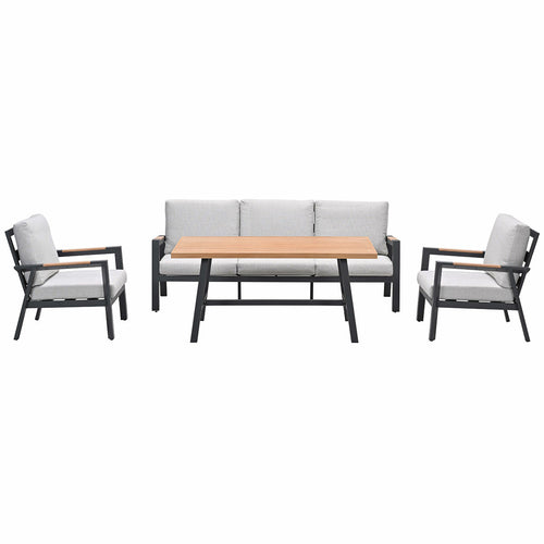 Garden Impressions lounge dining set Lissabon valley sand - 4-delig stoel-bank - vtwonen shop