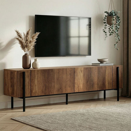 Calicosy - TV-meubel ATLAS - Donker hout 180x30x45 cm