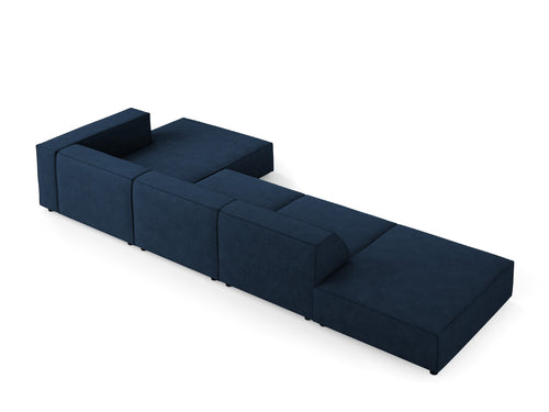 Cosmopolitan Design rechter hoekbank Arendal 5-zits, chenille met ribbeleffect, koningsblauw - 166x341x70cm